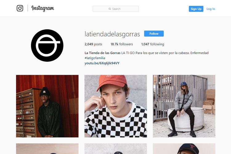 Tienda gorras online en Instagram